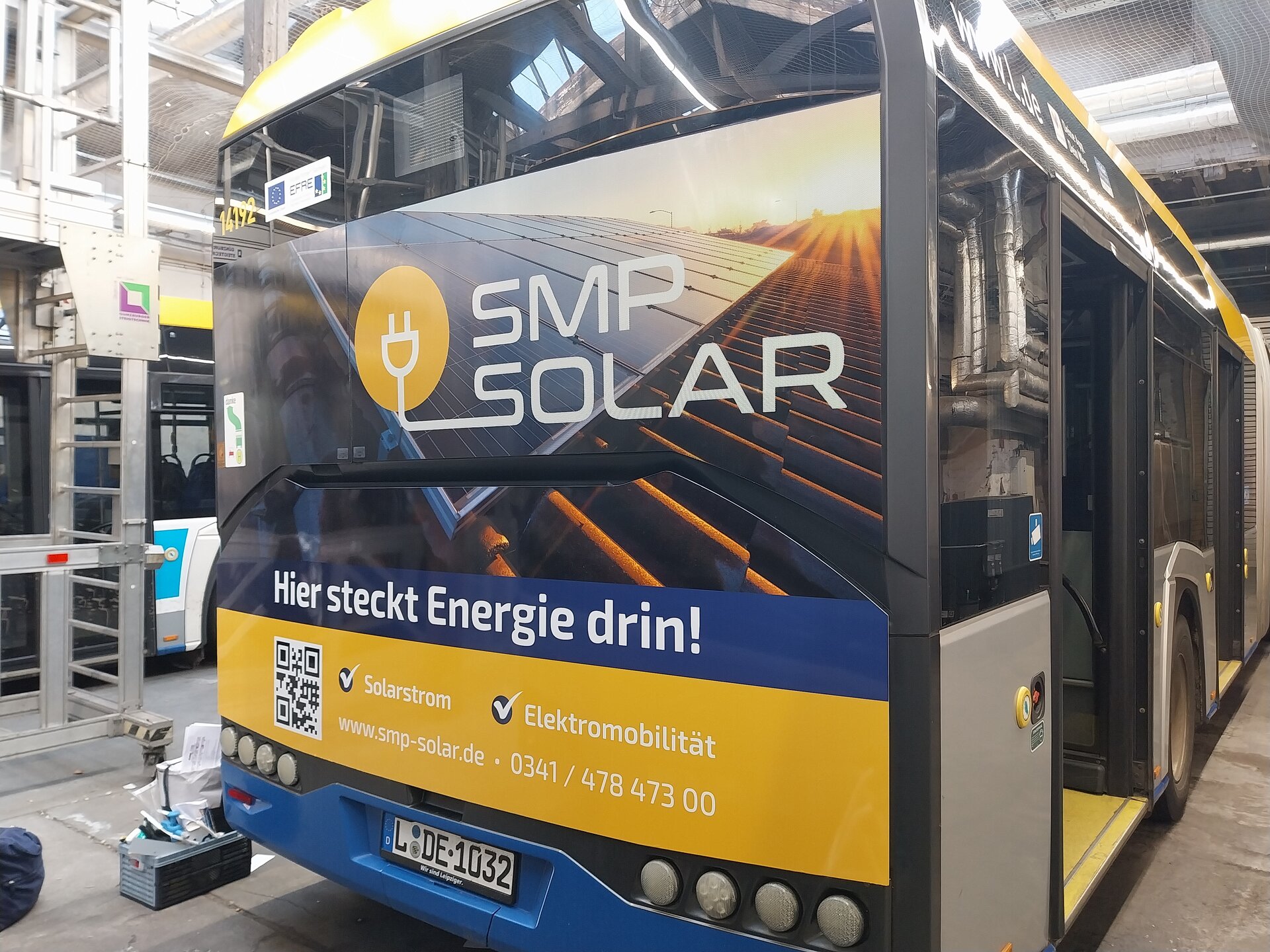 Foto von einem der Busse - dieser für den Leipziger Stadtverkehr