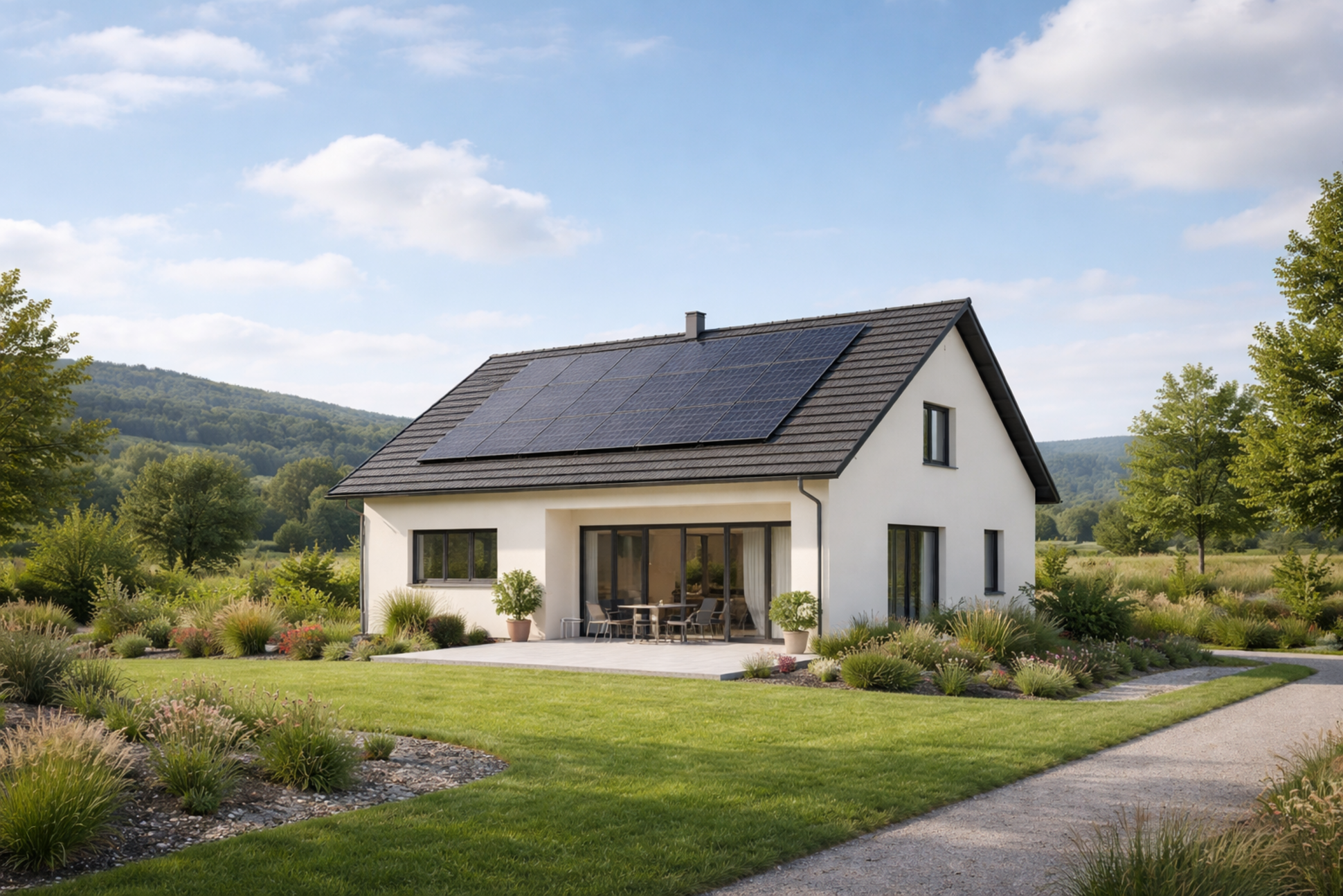 Modernes Einfamilienhaus in ländlicher Idylle