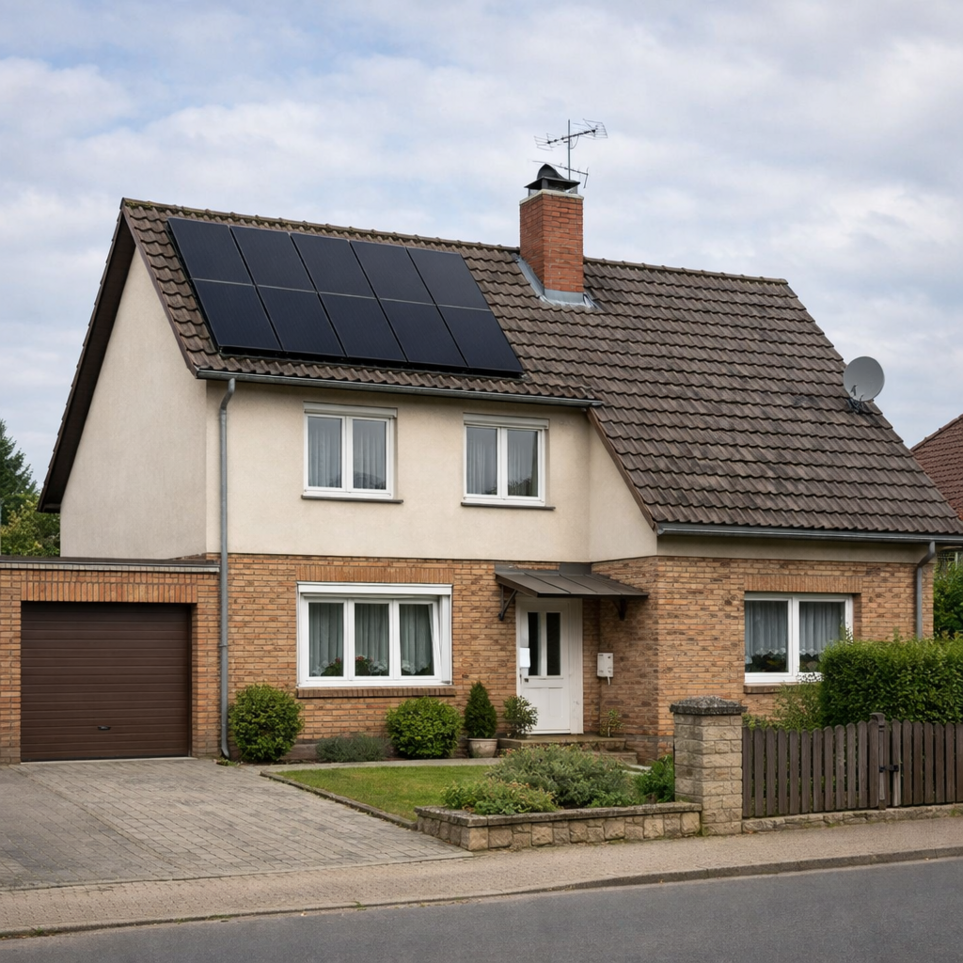 Haus mit Solarpanelen in Schönebeck