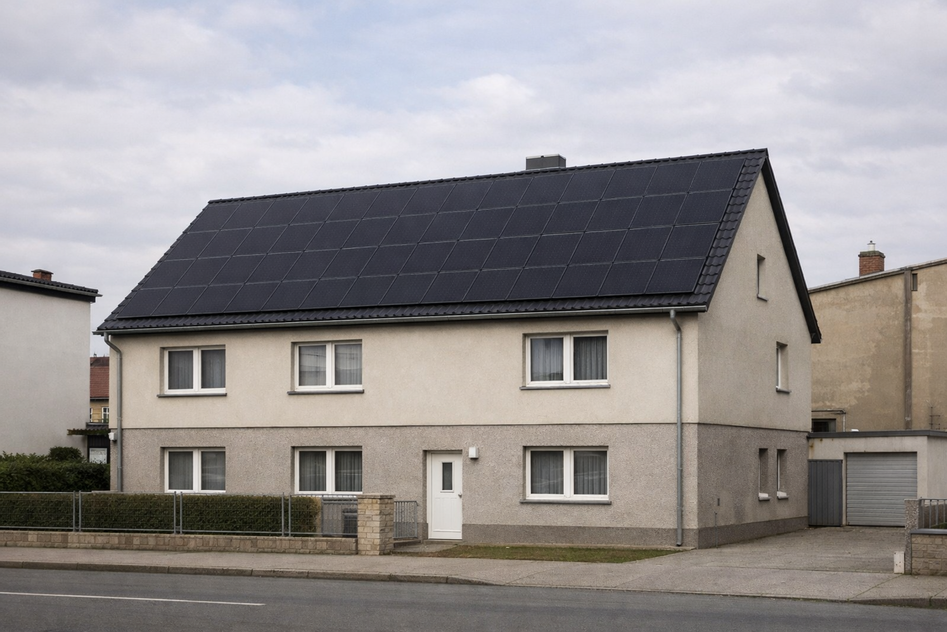 Haus mit Solaranlage in Stadtlage