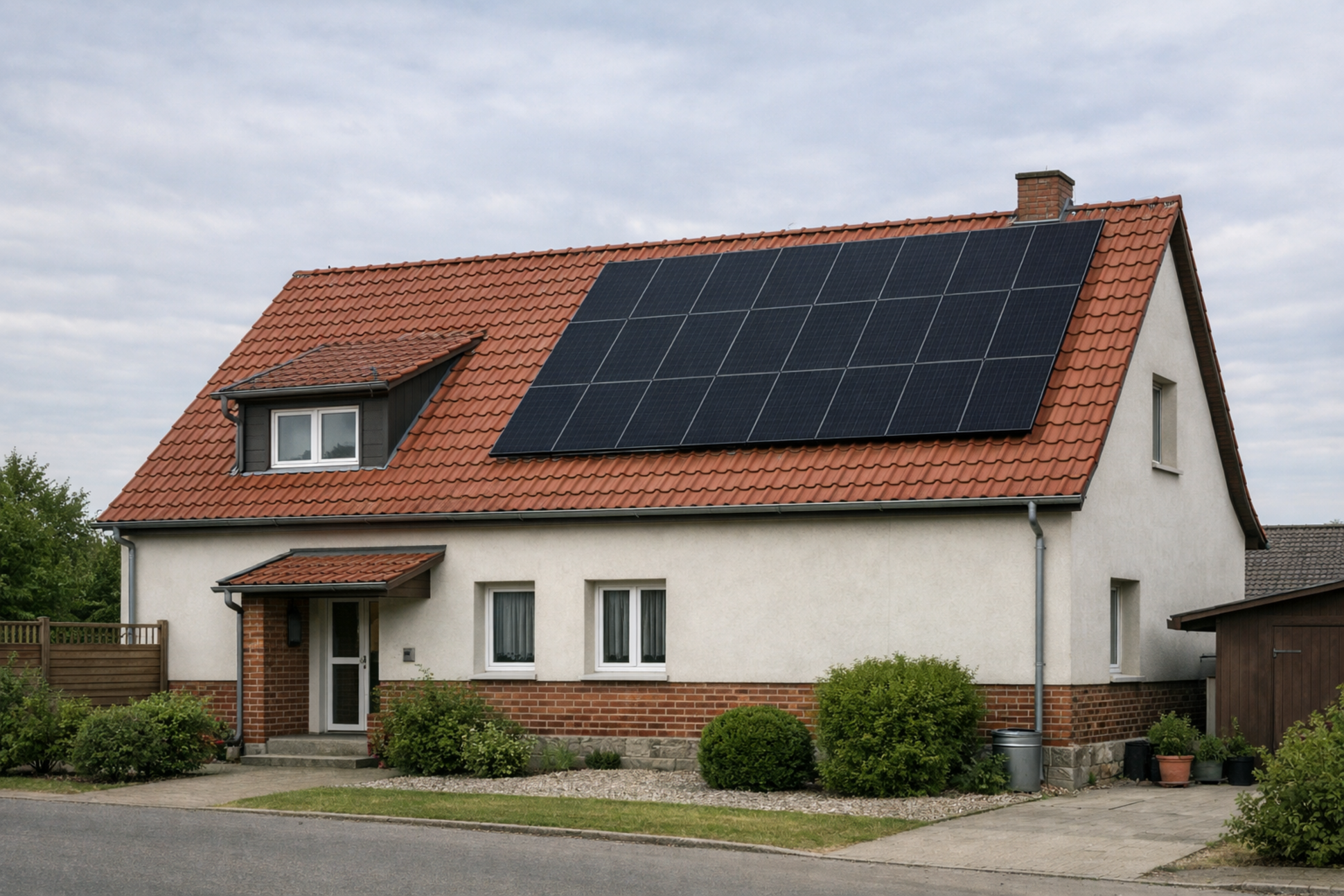 Typisches Haus in Burg mit PV-Anlage