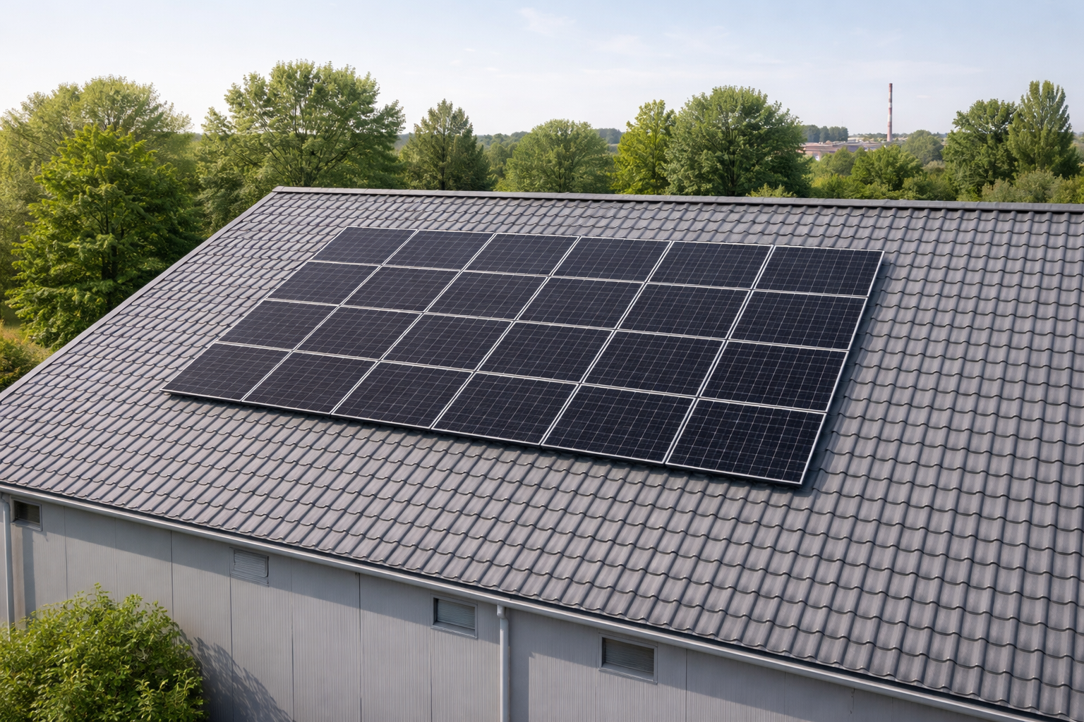 Solaranlage auf industriellem Dach