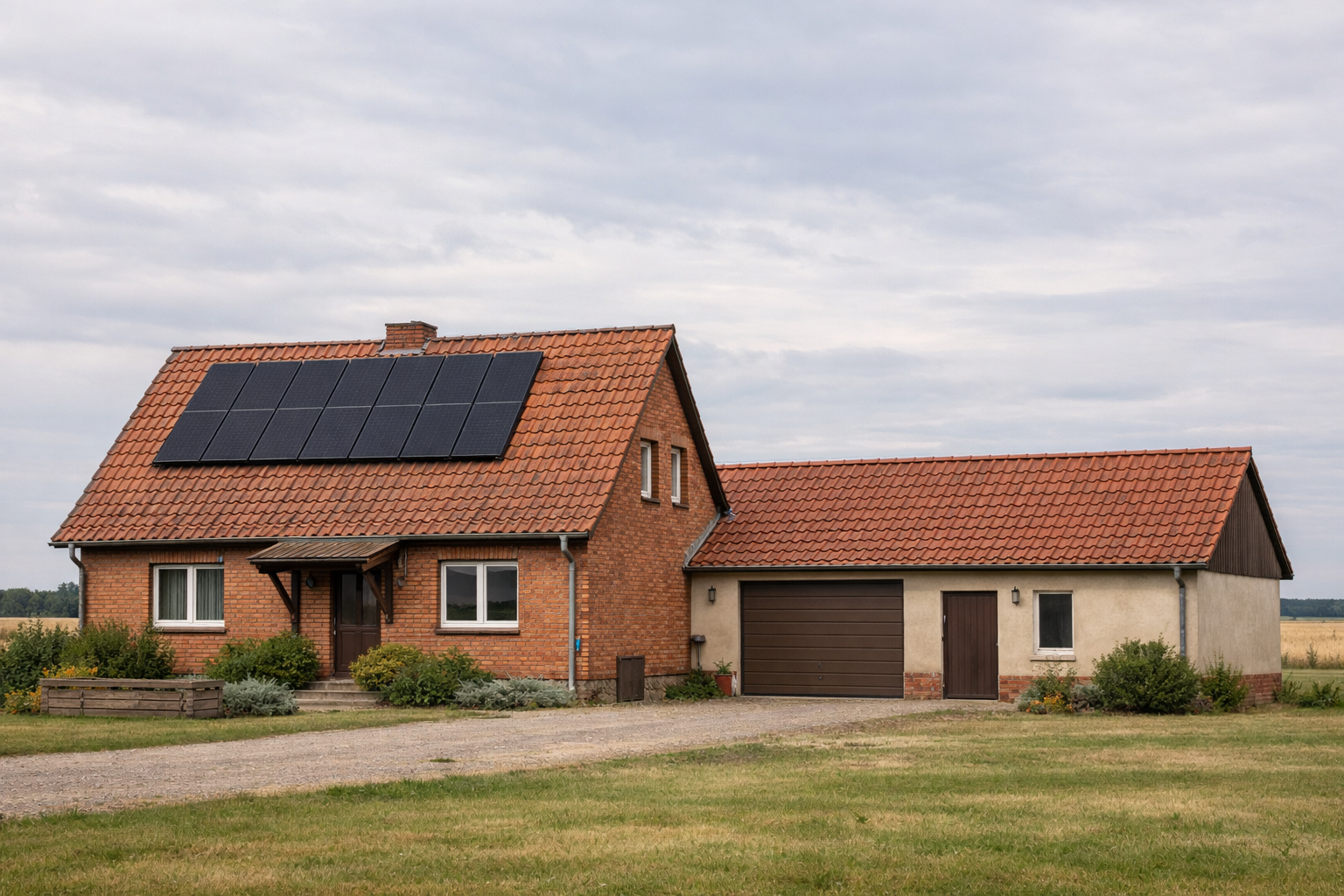Ländliches Zuhause mit Solaranlage