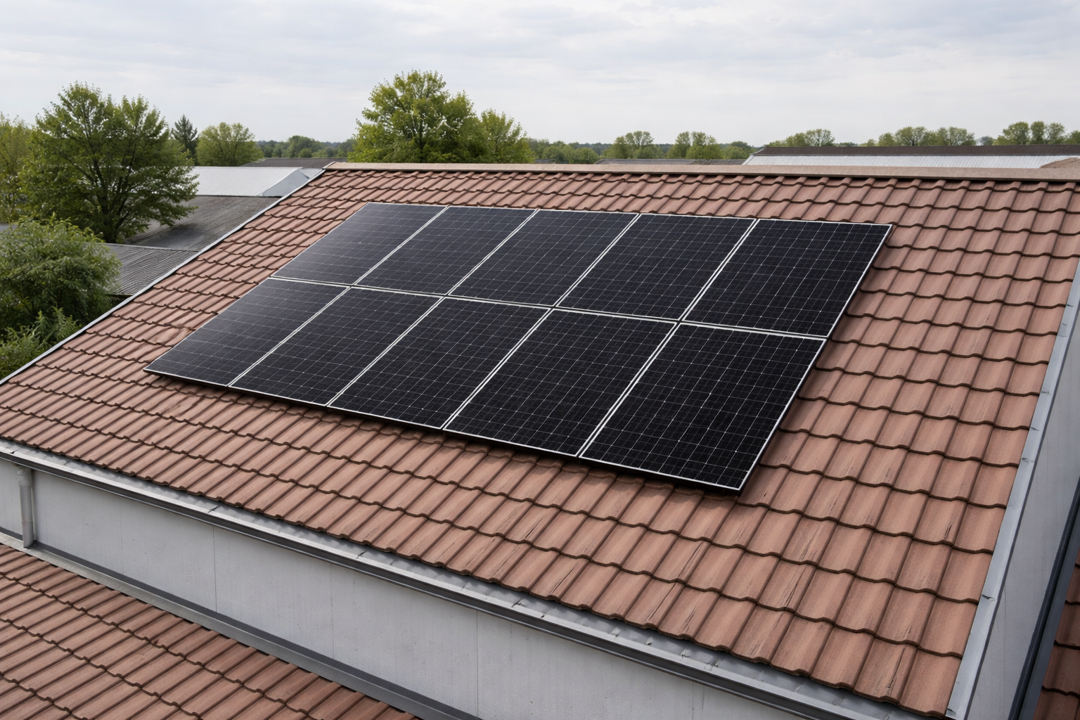 Solaranlage auf Industriegebäude-Dach