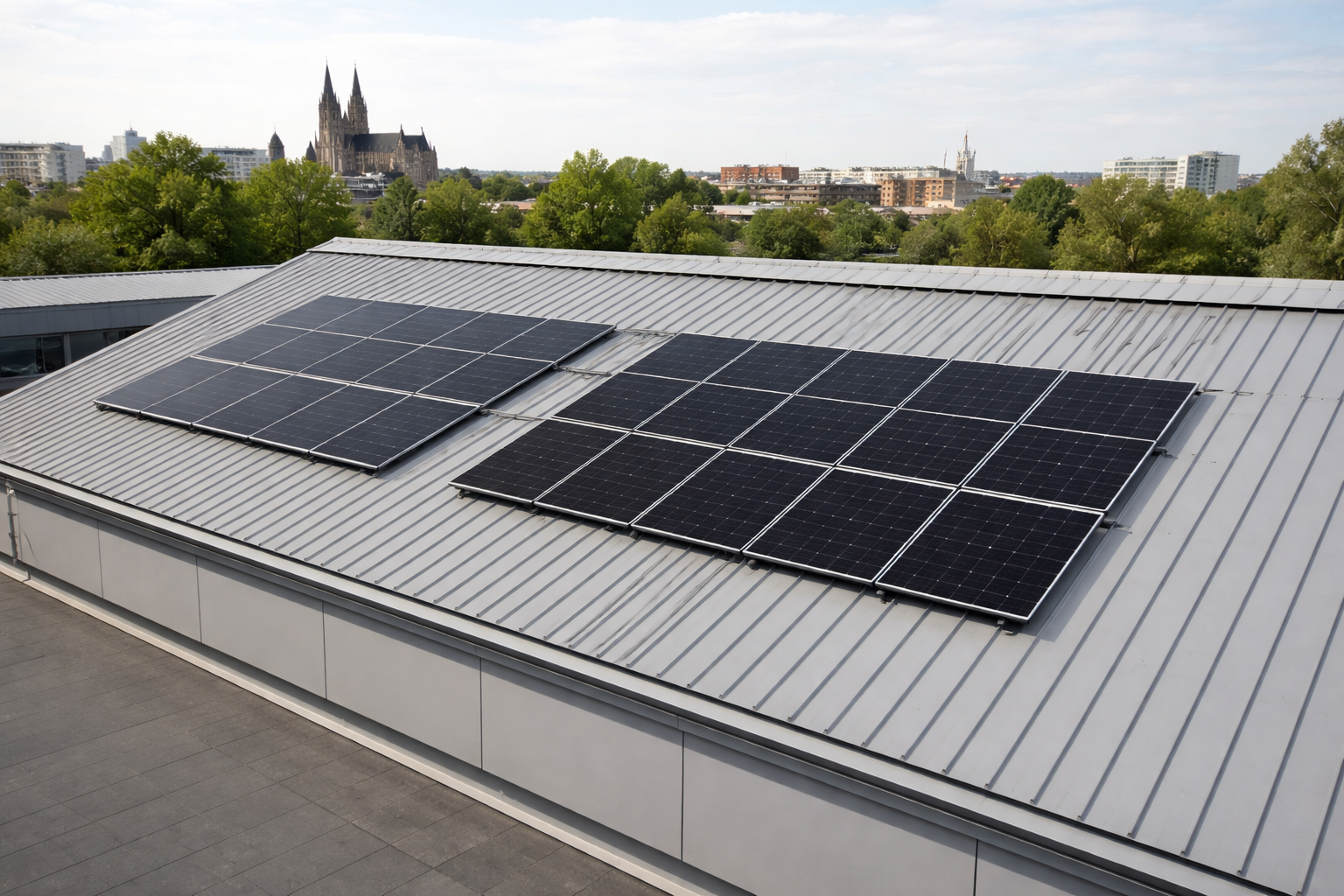 Monokristalline PV-Module auf Industriedach