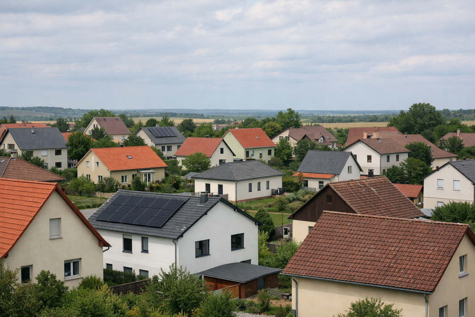Typisches Wohnviertel mit grüner Umgebung