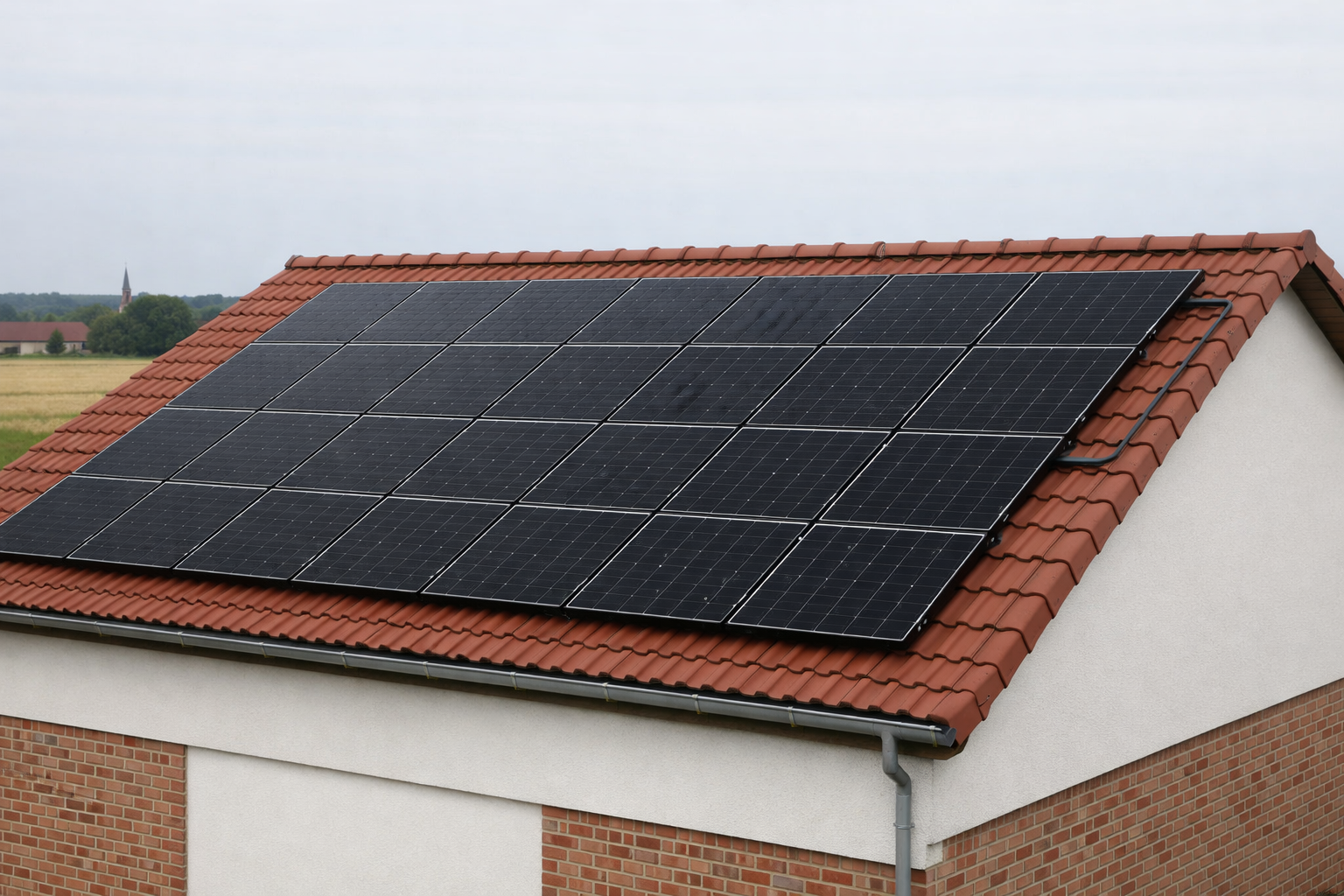 Solaranlage auf rotem Dach bei Salzwedel