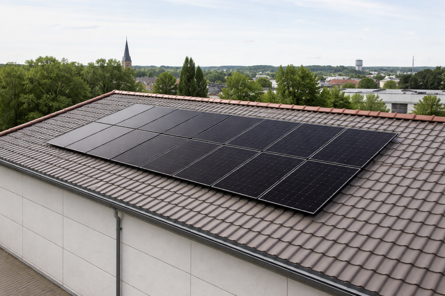 Solarpanels auf einem Dach in Schönefeld