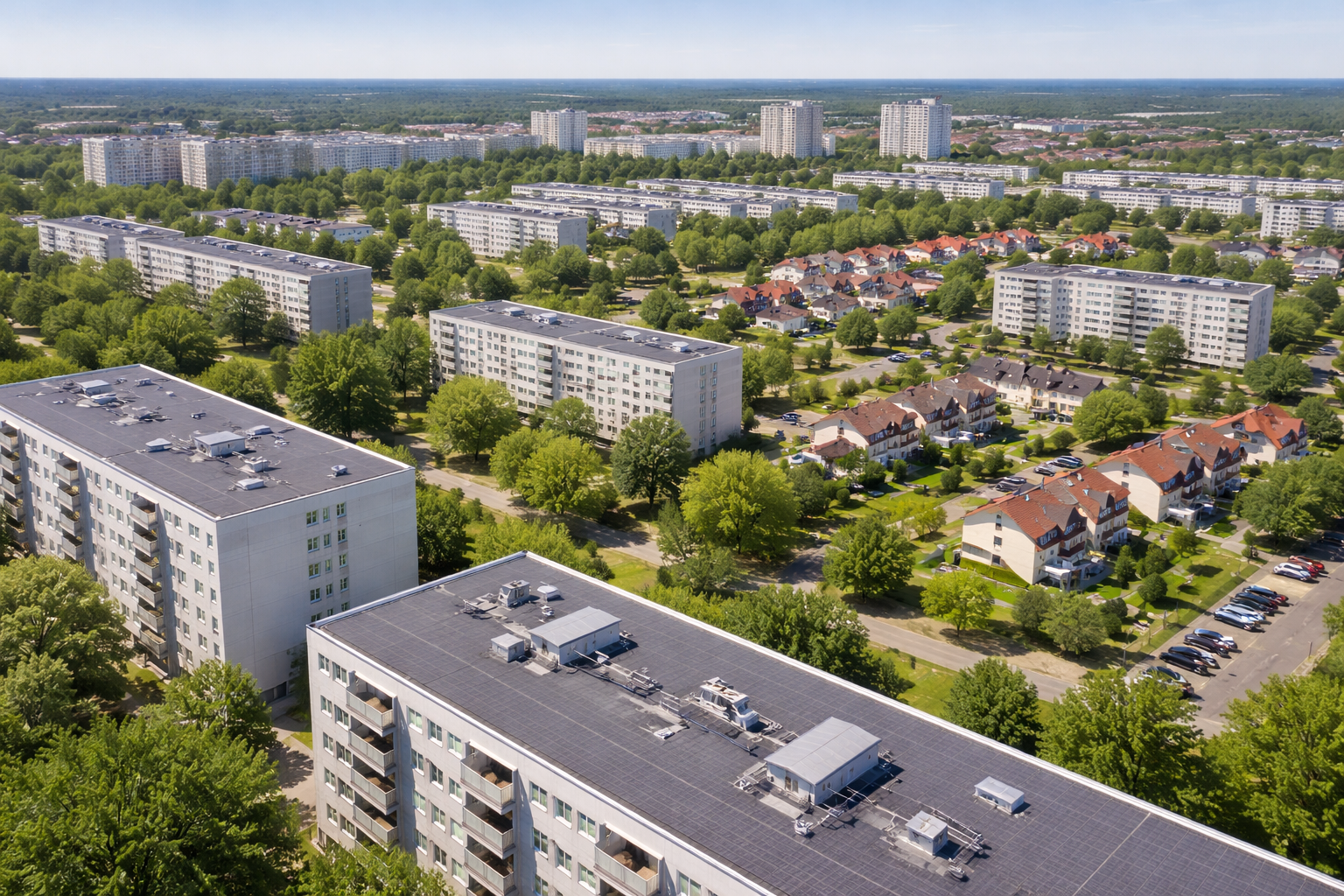 Blick aus Hoyerswerda aus der Luft