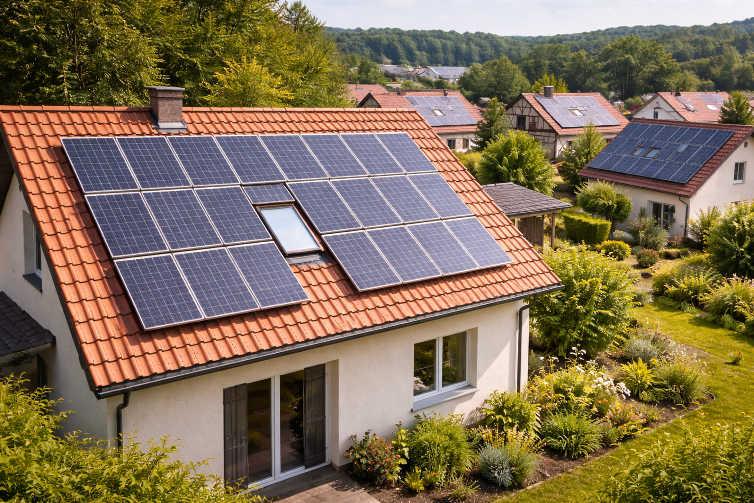 Solaranlage auf einem Einfamilienhaus