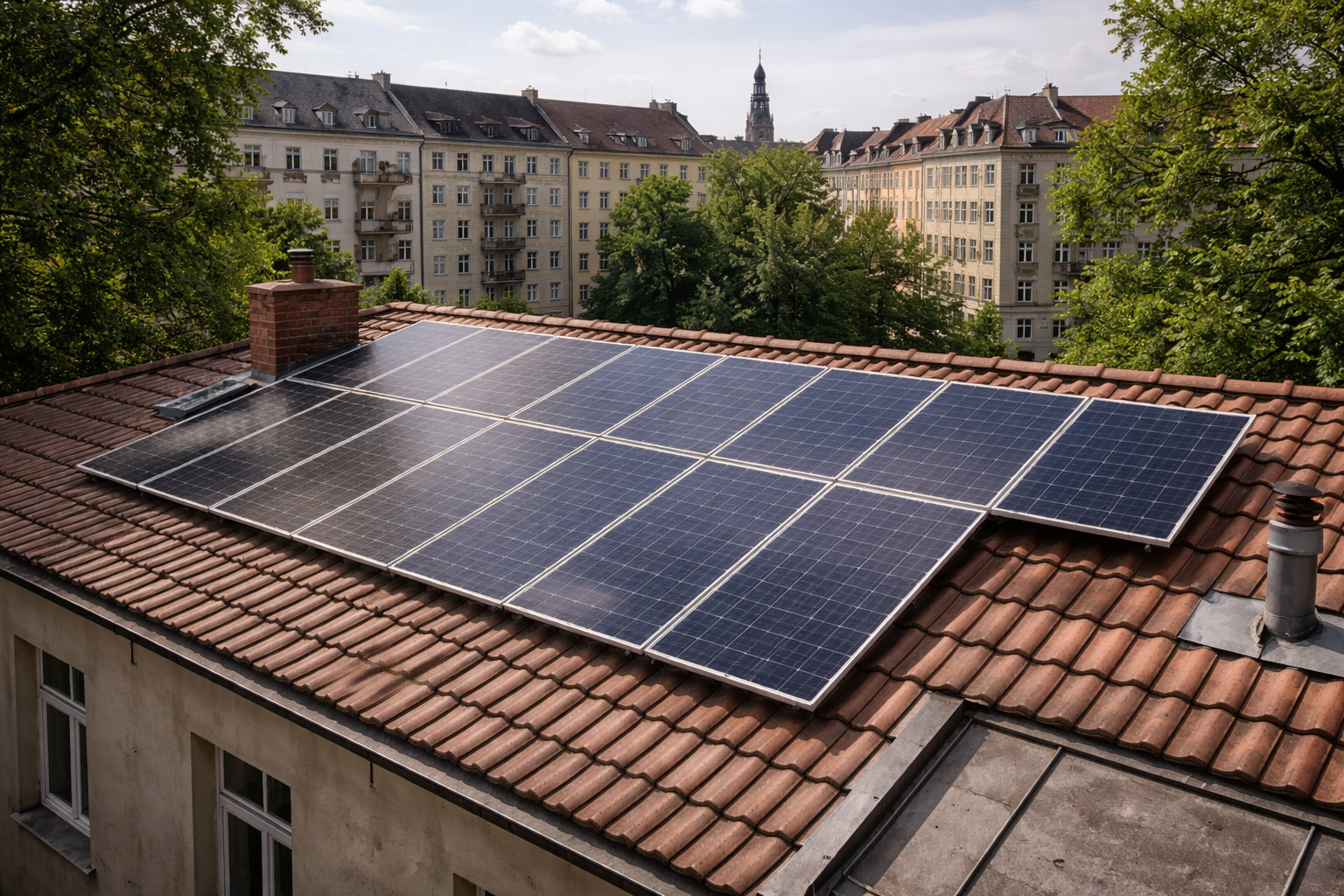 Solaranlage auf Leipziger Dach