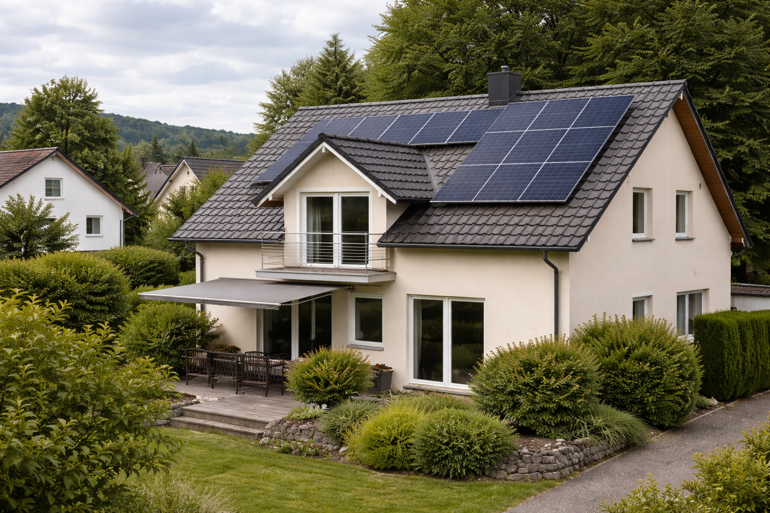 Einfamilienhaus mit PV-Panels
