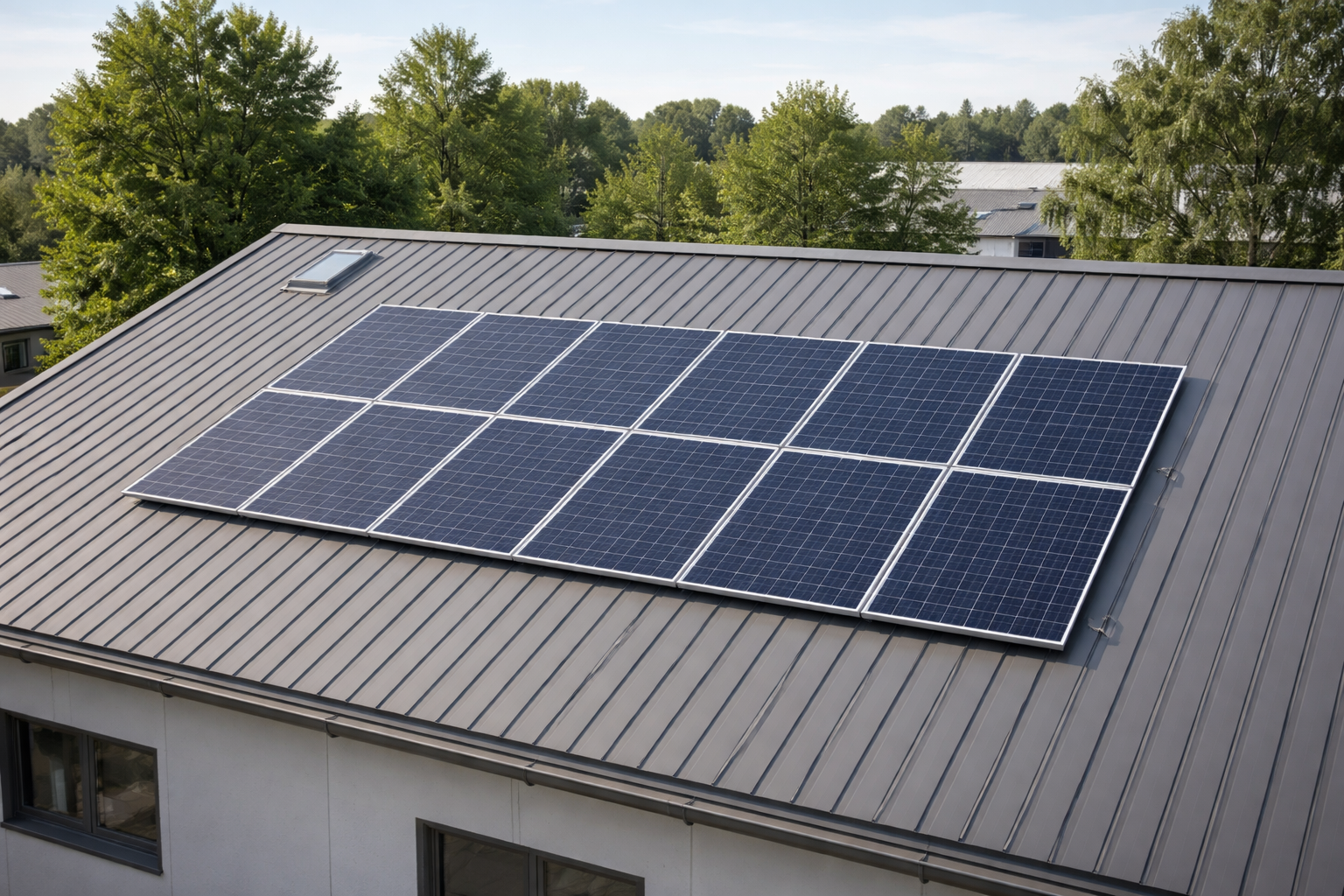 Modernes Dach mit Solarzellen