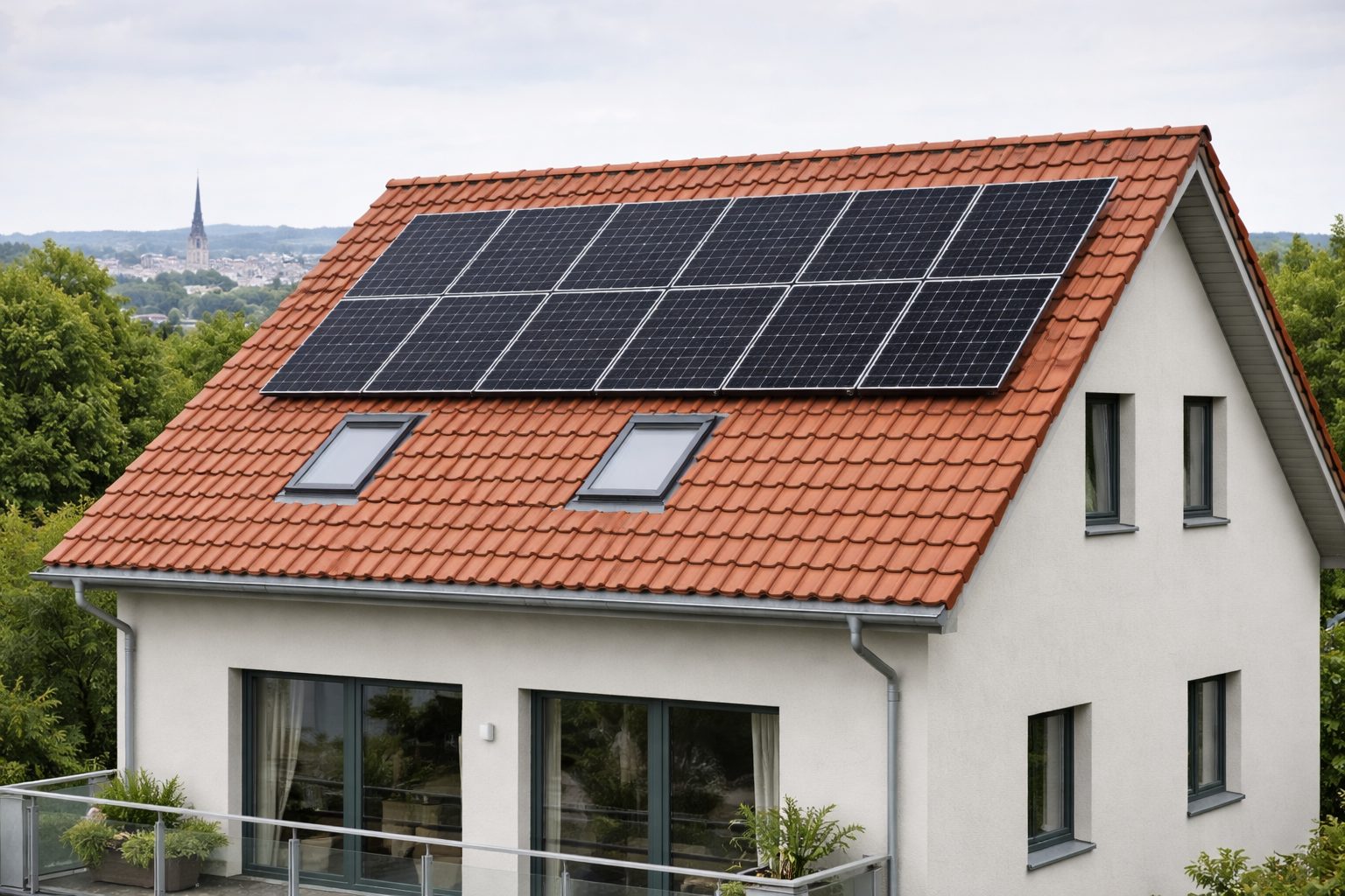 Haus mit Solarpanelen in Erfurt