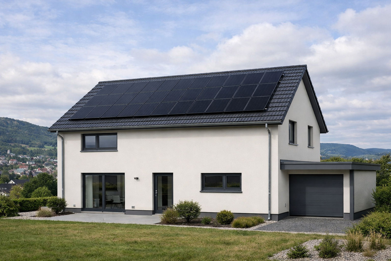 Modernes Haus mit Photovoltaikanlage in Jena