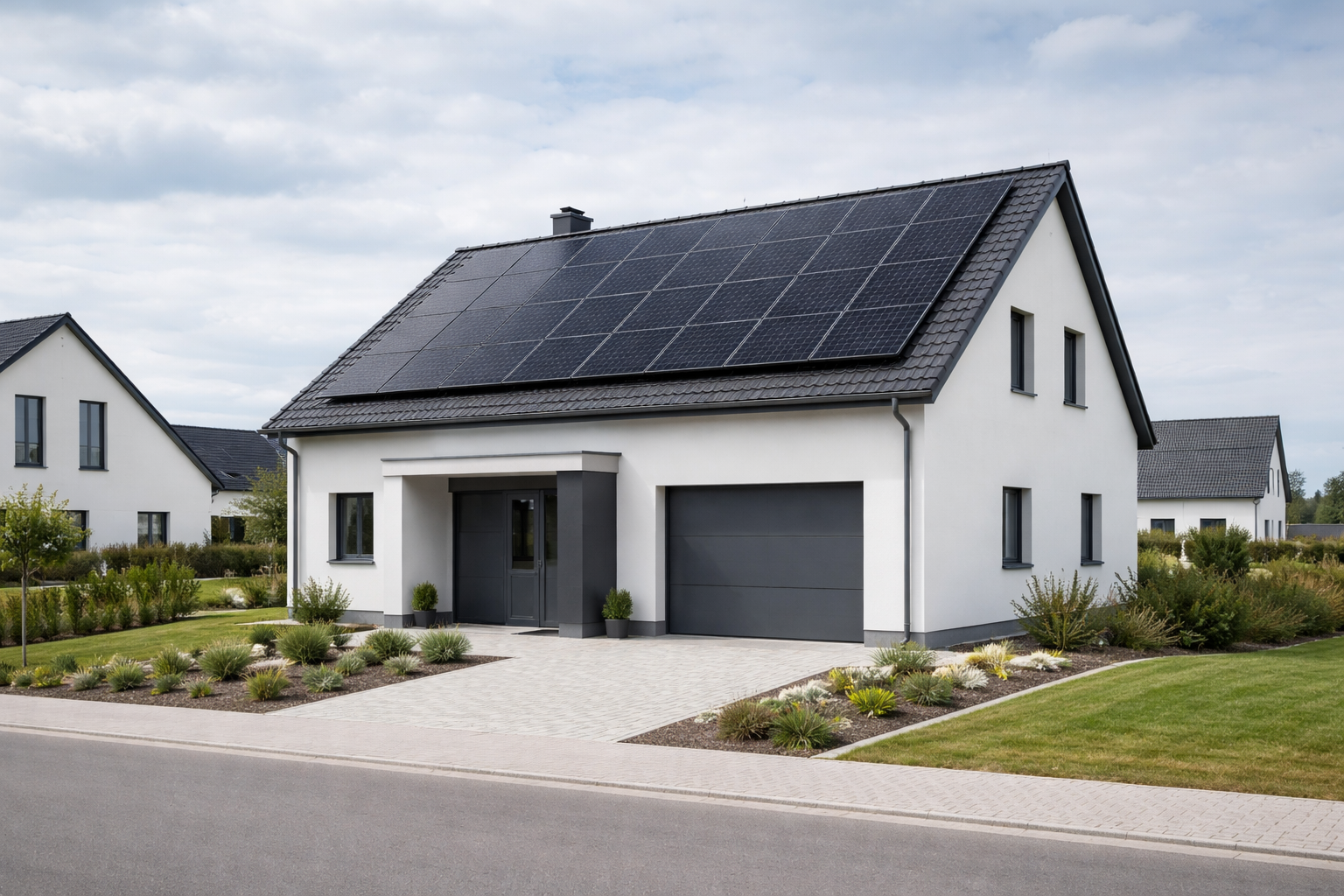 Modernes Zuhause mit Solarpanels