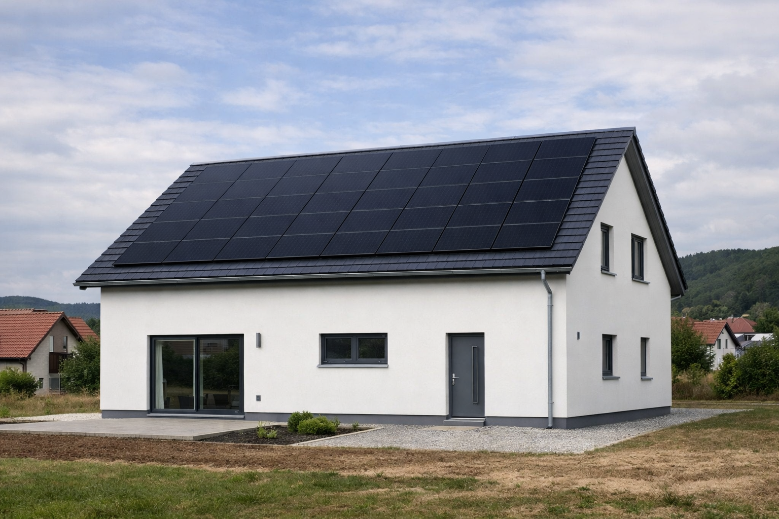 Modernes Haus mit Solardach