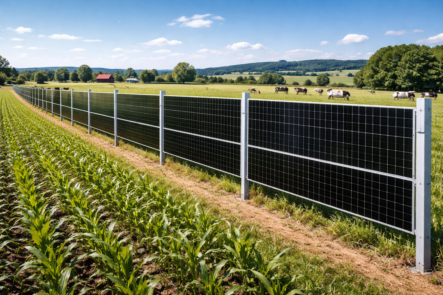 Beispielbild Solarzaun an Feldrand